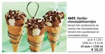 Promoties Vanille chocoladehoorntjes - Huismerk - Bofrost - Geldig van 01/03/2018 tot 31/08/2018 bij Bofrost