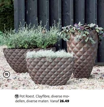Promoties Pot roest. clayfibre, diverse modellen - Huismerk - Intratuin - Geldig van 01/03/2018 tot 31/12/2018 bij Intratuin