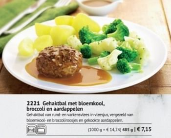Promotions Gehaktbal met bloemkool, broccoli en aardappelen - Produit maison - Bofrost - Valide de 01/03/2018 à 31/08/2018 chez Bofrost