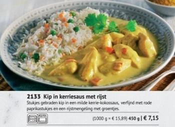 Promoties Kip in kerriesaus met rijst - Huismerk - Bofrost - Geldig van 01/03/2018 tot 31/08/2018 bij Bofrost