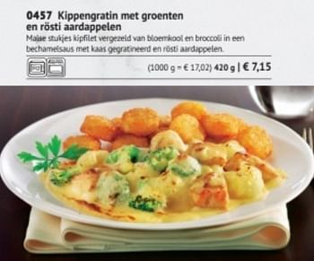 Promoties Kippengratin met groenten en rosti aardappelen - Huismerk - Bofrost - Geldig van 01/03/2018 tot 31/08/2018 bij Bofrost