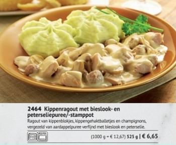 Promoties Kippenragout met bieslook- en peterseliepuree-stamppot - Huismerk - Bofrost - Geldig van 01/03/2018 tot 31/08/2018 bij Bofrost