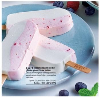 Promoties Bâtonnets de crème glacée yaourt aux fraises - Huismerk - Bofrost - Geldig van 01/03/2018 tot 31/08/2018 bij Bofrost