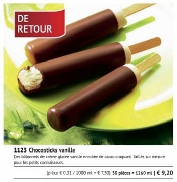 Promotions Chocosticks vanille - Produit maison - Bofrost - Valide de 01/03/2018 à 31/08/2018 chez Bofrost