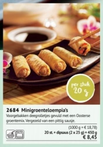 Promoties Minigroenteloempia`s - Huismerk - Bofrost - Geldig van 01/03/2018 tot 31/08/2018 bij Bofrost