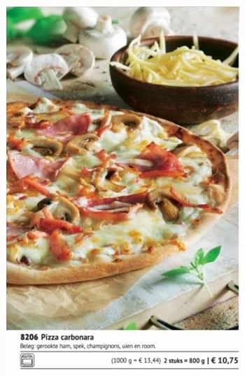 Promotions Pizza carbonara - Produit maison - Bofrost - Valide de 01/03/2018 à 31/08/2018 chez Bofrost
