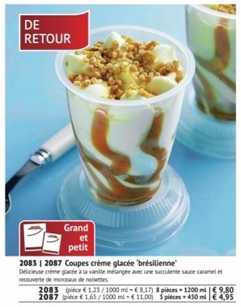 Promotions Coupes crème glacéc brésilienne - Produit maison - Bofrost - Valide de 01/03/2018 à 31/08/2018 chez Bofrost