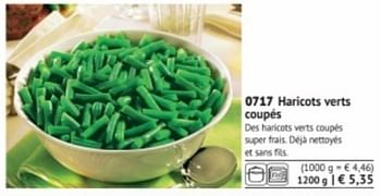 Promotions Haricots verts coupés - Produit maison - Bofrost - Valide de 01/03/2018 à 31/08/2018 chez Bofrost