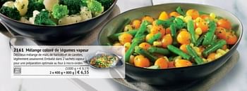 Promotions Mélange coloré de légumes vapeur - Produit maison - Bofrost - Valide de 01/03/2018 à 31/08/2018 chez Bofrost