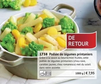 Promotions Poêlée de légumes printaniers - Produit maison - Bofrost - Valide de 01/03/2018 à 31/08/2018 chez Bofrost