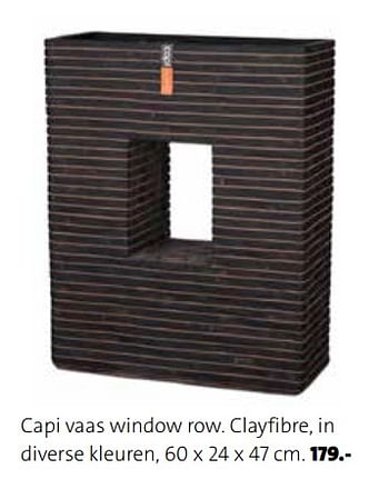 Promoties Capi vaas window row. clayfibre - Capi Europe - Geldig van 01/03/2018 tot 31/12/2018 bij Intratuin