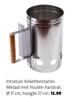 Promoties Intratuin brikettenstarter. metaal met houten handvat - Huismerk - Intratuin - Geldig van 01/03/2018 tot 31/12/2018 bij Intratuin
