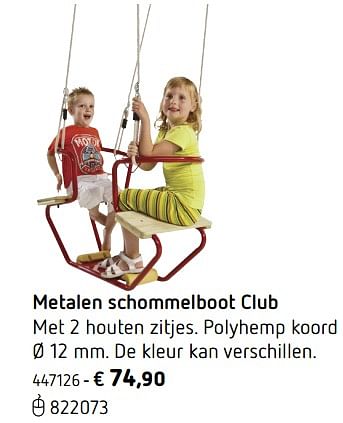 Promoties Metalen schommelboot club - Huismerk - Dreamland - Geldig van 05/03/2018 tot 31/08/2018 bij Dreamland