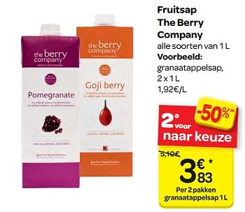 Promoties Fruitsap the berry company - The berry company - Geldig van 07/03/2018 tot 19/03/2018 bij Carrefour