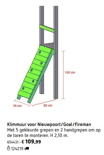 Promotions Klimmuur voor nieuwpoort- goal-fireman - Produit maison - Dreamland - Valide de 05/03/2018 à 31/08/2018 chez Dreamland