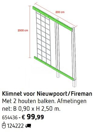 Promoties Klimnet voor nieuwpoort-fireman - Huismerk - Dreamland - Geldig van 05/03/2018 tot 31/08/2018 bij Dreamland
