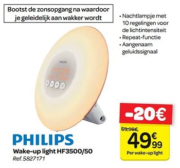 Promoties Philips wake-up light hf3500-50 - Philips - Geldig van 07/03/2018 tot 19/03/2018 bij Carrefour