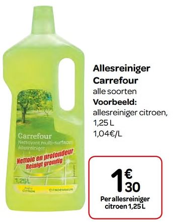 Promoties Allesreiniger citroen - Huismerk - Carrefour  - Geldig van 07/03/2018 tot 19/03/2018 bij Carrefour