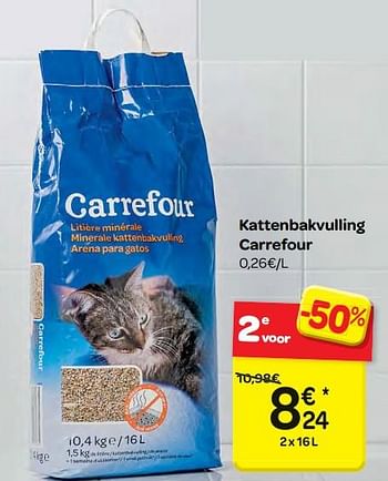 Promotions Kattenbakvulling carrefour - Produit maison - Carrefour  - Valide de 07/03/2018 à 19/03/2018 chez Carrefour