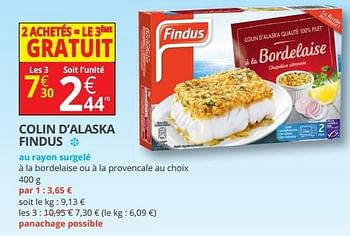 Findus Colin D Alaska Findus En Promotion Chez Auchan Ronq