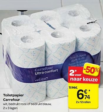 Promoties Toiletpapier carrefour - Huismerk - Carrefour  - Geldig van 07/03/2018 tot 19/03/2018 bij Carrefour