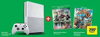 Promoties Xbox one s-console 1 tb +xbox one for honor + xbox one sunset overdrive - Microsoft - Geldig van 07/03/2018 tot 19/03/2018 bij Carrefour