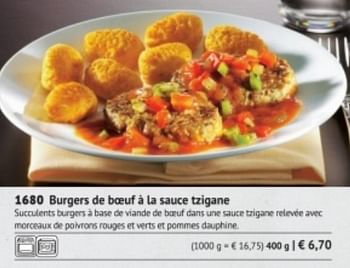Promoties Burgers de boeuf á la sauce tzigane - Huismerk - Bofrost - Geldig van 01/03/2018 tot 31/08/2018 bij Bofrost