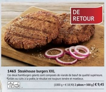 Promotions Steakhouse burgers xxl - Produit maison - Bofrost - Valide de 01/03/2018 à 31/08/2018 chez Bofrost