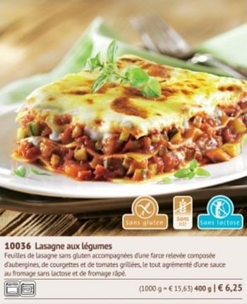 Promotions Lasagne aux légumes - Produit maison - Bofrost - Valide de 01/03/2018 à 31/08/2018 chez Bofrost