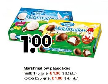 Promoties Mammoet cakes marshmallow paascakes - Mammoet Cakes - Geldig van 05/03/2018 tot 24/03/2018 bij Wibra
