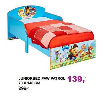 Promoties Juniorbed paw patrol - PAW  PATROL - Geldig van 04/03/2018 tot 31/03/2018 bij Baby & Tiener Megastore