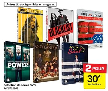Promotions Sélection de séries dvd - Produit maison - Carrefour  - Valide de 07/03/2018 à 19/03/2018 chez Carrefour