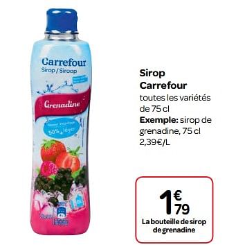 Promotions Sirop carrefour - Produit maison - Carrefour  - Valide de 07/03/2018 à 19/03/2018 chez Carrefour