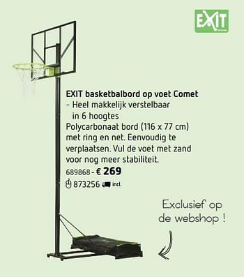 Promoties Exit basketbalbord op voet comet - Exit - Geldig van 05/03/2018 tot 31/08/2018 bij Dreamland