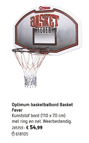 Promoties Optimum basketbalbord basket fever - Optimum - Geldig van 05/03/2018 tot 31/08/2018 bij Dreamland