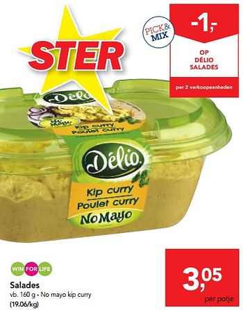 Promoties Délio salades - Delio - Geldig van 14/03/2018 tot 27/03/2018 bij Makro