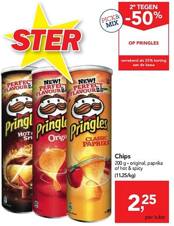 Promoties Pringles chips - Pringles - Geldig van 14/03/2018 tot 27/03/2018 bij Makro