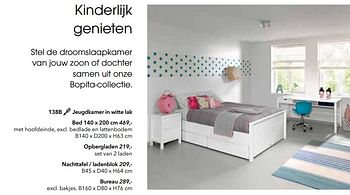 Promoties Jeugdkamer in witte lak - opbergladen - Bopita - Geldig van 03/02/2018 tot 31/08/2018 bij Deba Meubelen