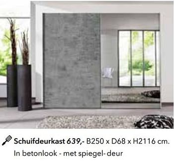 Promotions Schuifdeurkast - Huismerk - Deba Meubelen - Valide de 03/02/2018 à 31/08/2018 chez Deba Meubelen