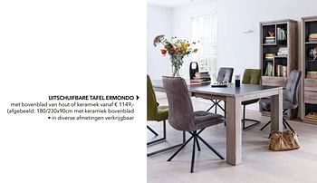 Promotions Uitschuifbare tafel ermondo - Henders & Hazel - Valide de 03/02/2018 à 31/08/2018 chez Deba Meubelen