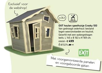 Promoties Exit houten speelhuisje crooky 100 - Exit - Geldig van 05/03/2018 tot 31/08/2018 bij Dreamland