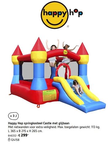 Promoties Happy hop springkasteel castle met glijbaan - Happy Hop - Geldig van 05/03/2018 tot 31/08/2018 bij Dreamland