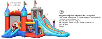 Promoties Happy hop springkasteel met glijbaan 13 in 1 bouncy castle - Happy Hop - Geldig van 05/03/2018 tot 31/08/2018 bij Dreamland