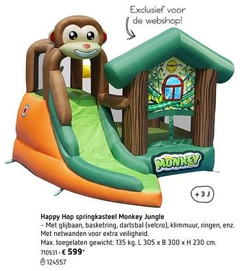 Promotions Happy hop springkasteel monkey jungle - Happy Hop - Valide de 05/03/2018 à 31/08/2018 chez Dreamland