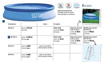 Promotions Intex piscine easy set - Intex - Valide de 05/03/2018 à 31/08/2018 chez Dreamland