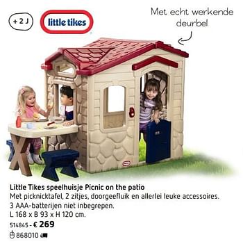 Promoties Little tikes speelhuisje picnic on the patio - Little Tikes - Geldig van 05/03/2018 tot 31/08/2018 bij Dreamland