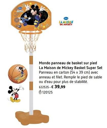 Promoties Mondo panneau de basket sur pied la maison de mickey basket super set - Mondo - Geldig van 05/03/2018 tot 31/08/2018 bij Dreamland
