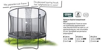 Promoties Optimum skyline trampolineset zwart - Optimum - Geldig van 05/03/2018 tot 31/08/2018 bij Dreamland