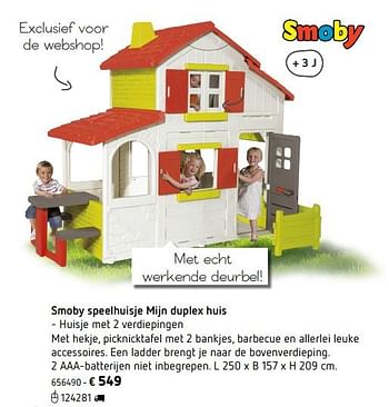 Promoties Smoby speelhuisje mijn duplex huis - Smoby - Geldig van 05/03/2018 tot 31/08/2018 bij Dreamland