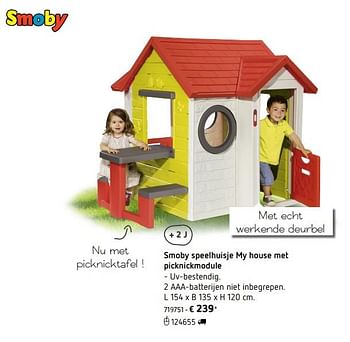Promoties Smoby speelhuisje my house met picknickmodule - Smoby - Geldig van 05/03/2018 tot 31/08/2018 bij Dreamland